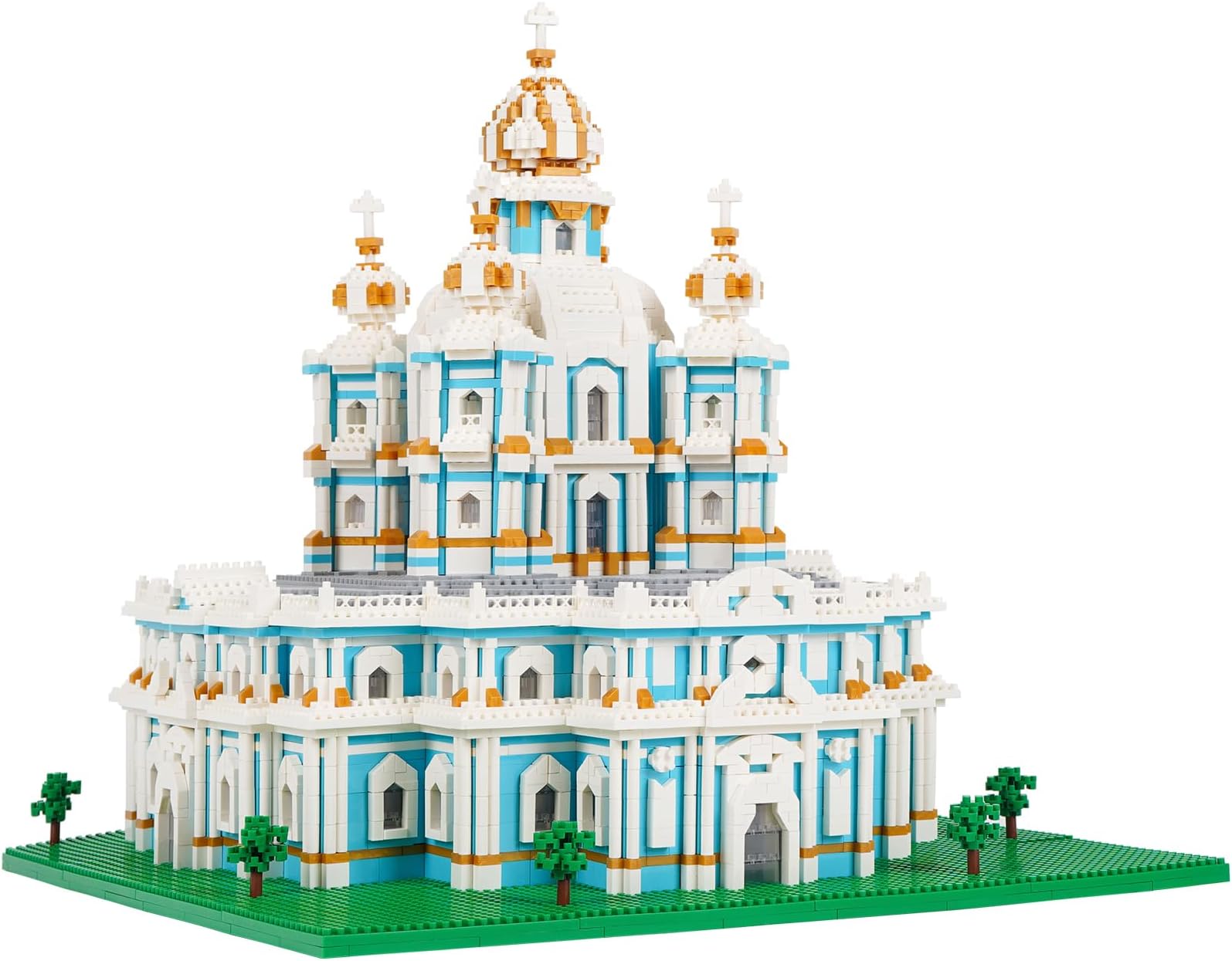 Smolny Cathedral Building Block Set, World Famous Architecture Model Toys, Micro Mini Blocks Kit for Hobbyists, Gift for Adults and Children 3737pcs