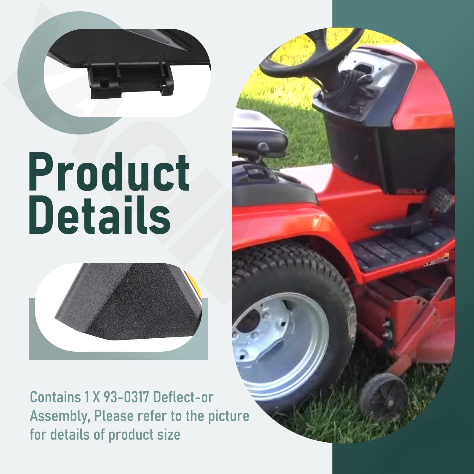 93-0317 Deflect-or montaje compatible con Toro 71190 71191 71193 81235 81240 81242 81245 94301 94327 94330 cortacésped sustituye a 88-4550