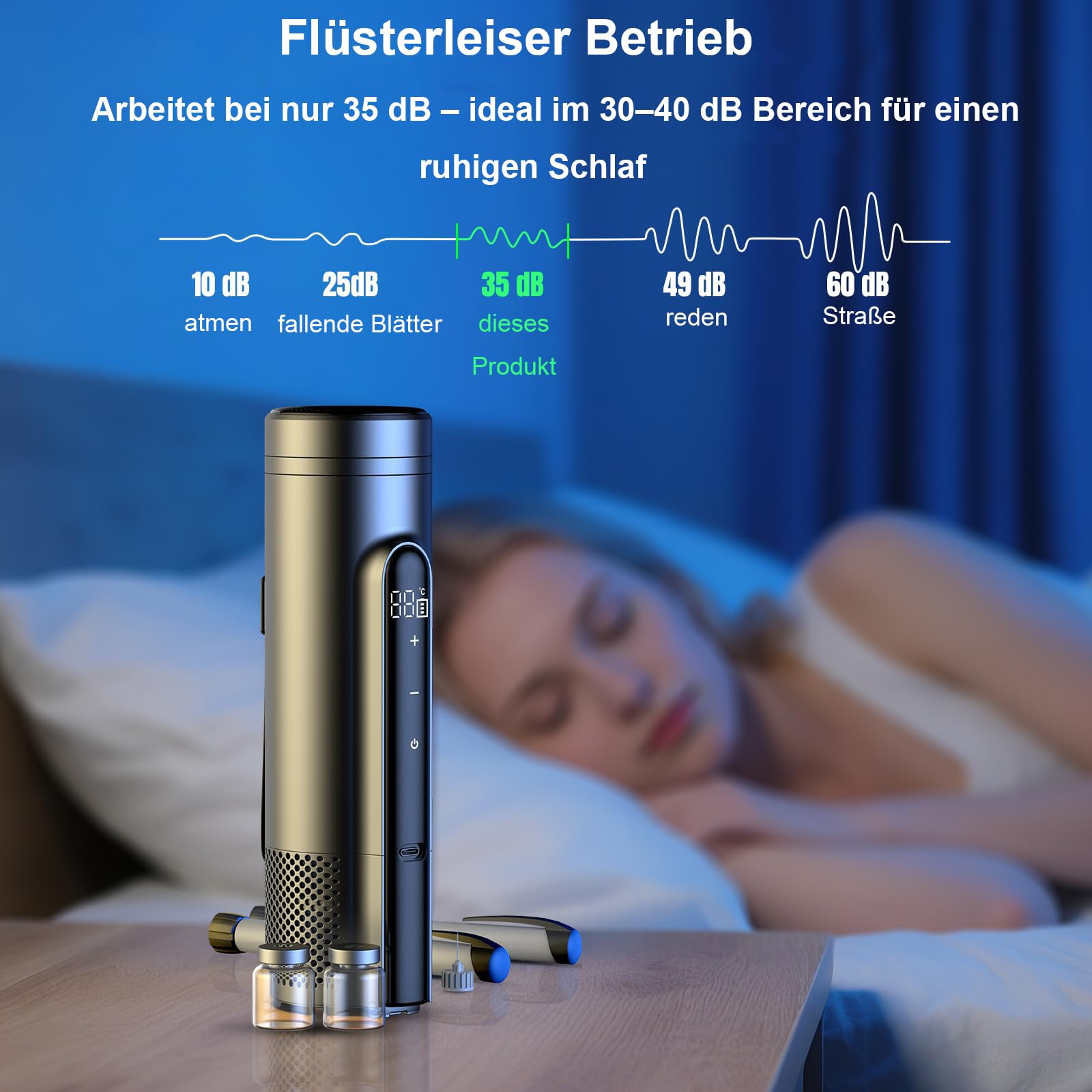 Upgraded Insulin Kuehltasche Pen Cooler Travel Case mit Backup Batterien 72+ Stunden Power via USB Platz fuer 7 Insulin Pens Isolierte Diabetiker Medikamenten Kuehler TSA Approved (3 Batterien)