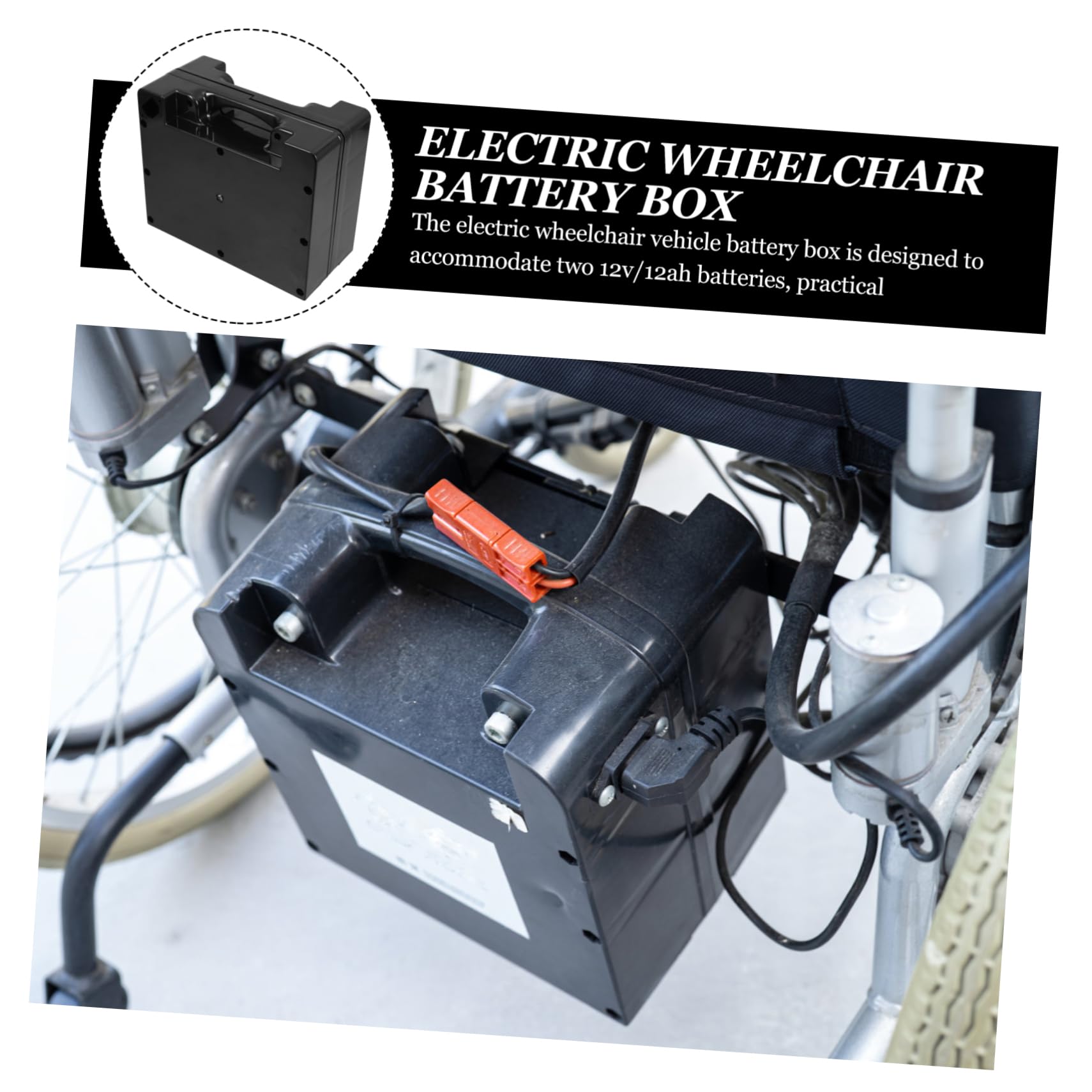 CALLARON Scatola Di Trasporto Per Batteria Per Sedia Rotelle Elettrica Custodia in Plastica Per Batterie Ah Supporto Per Batteria Per Sedia Rotelle