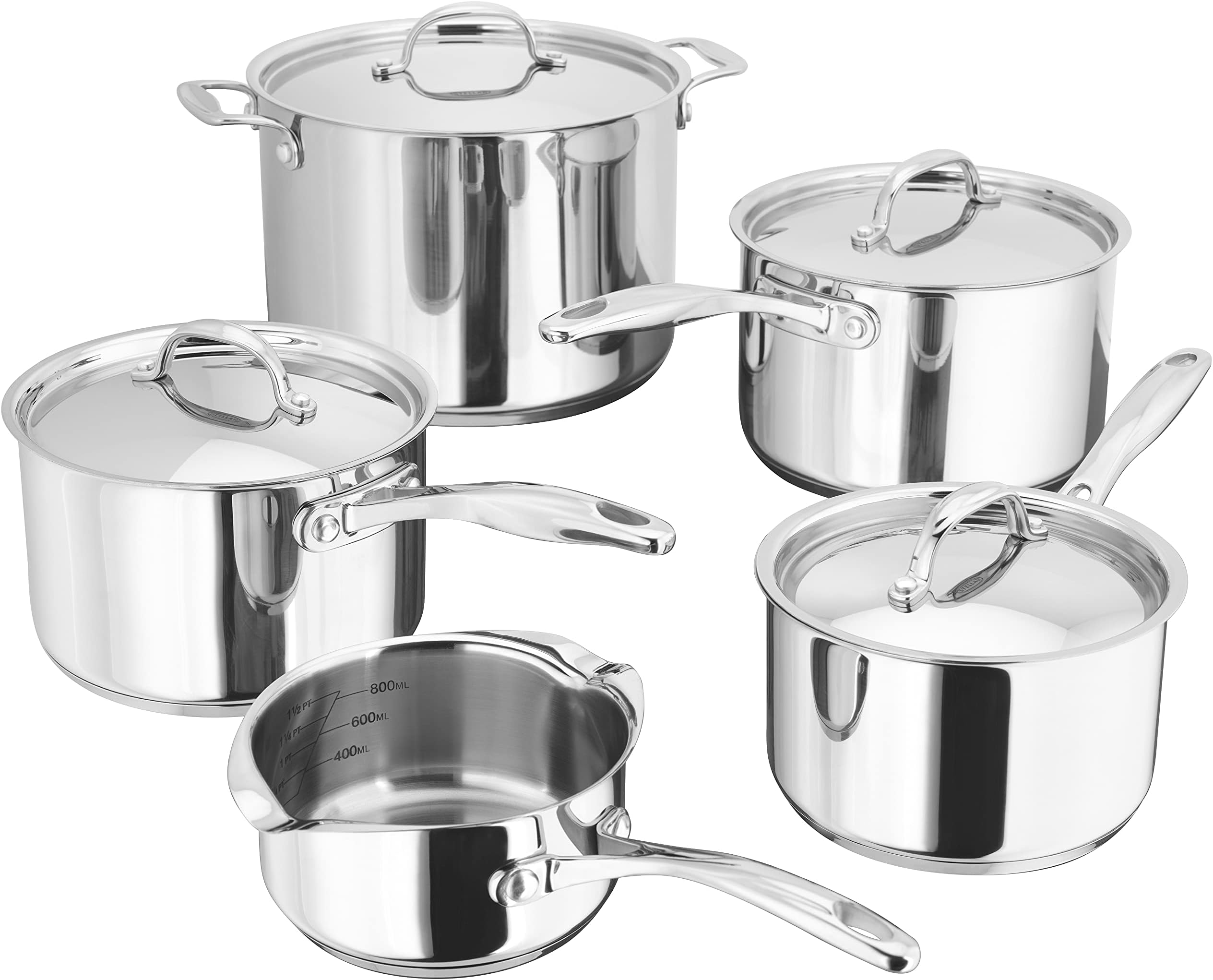 Stellar 7000 S7F4 Set of 5 Stainless Steel Pans 28cm 7.5L Stockpot