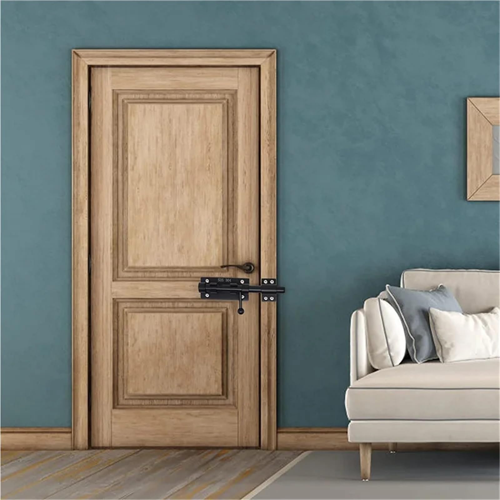 Loquet de portail coulissant avec cadenas, quincaillerie sol horizontale et verrouillable noir Pour Portes