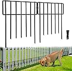 10 Pack Animal Barrier, No Dig Decorative Fence, 17in(H) x10ft(L) Rustproof Metal Small Garden Fence Border for Dogs Rabbits, Bottom Blocker for Outdoor Yard Patio