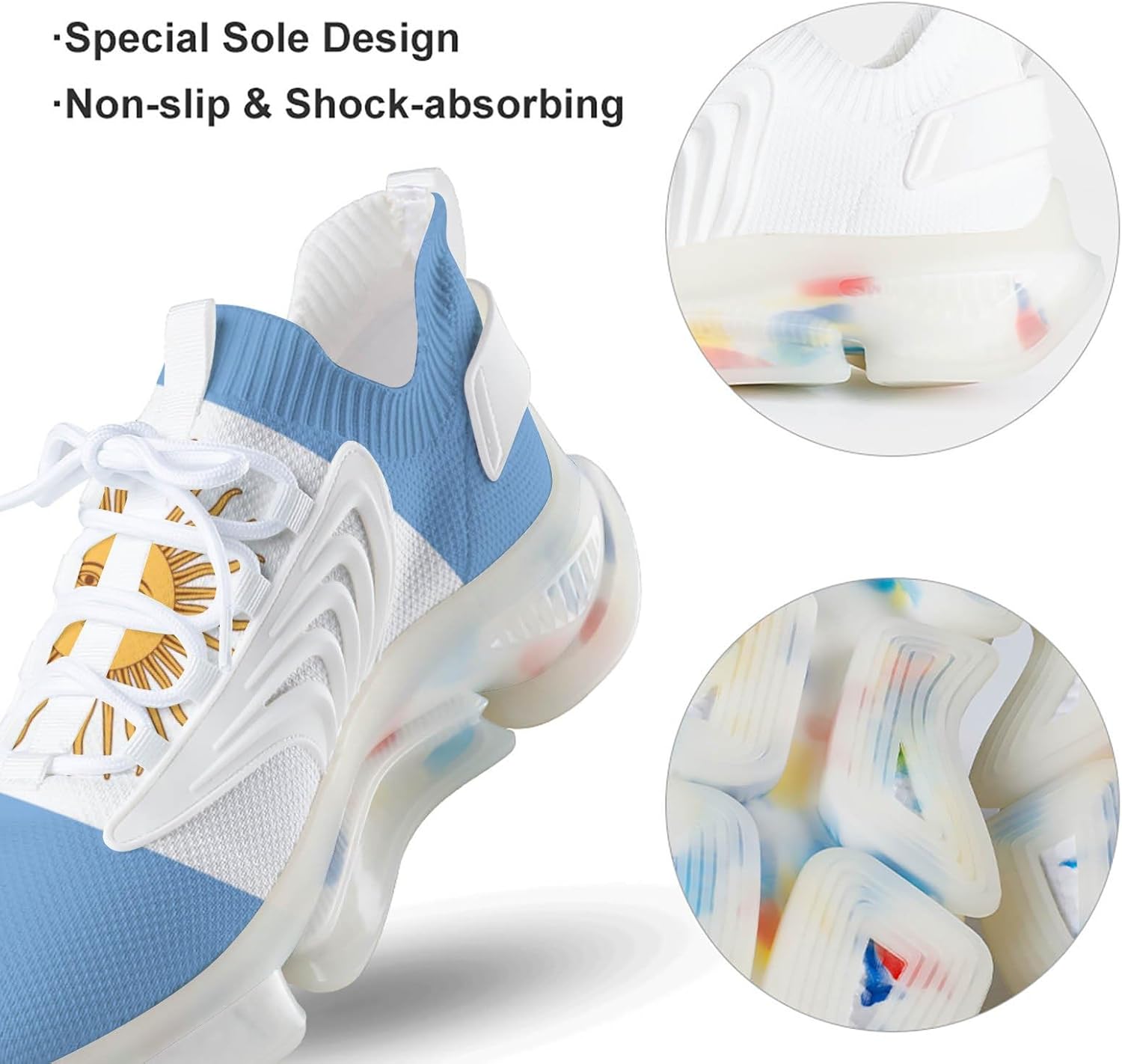 Shock absorbing sports shoes