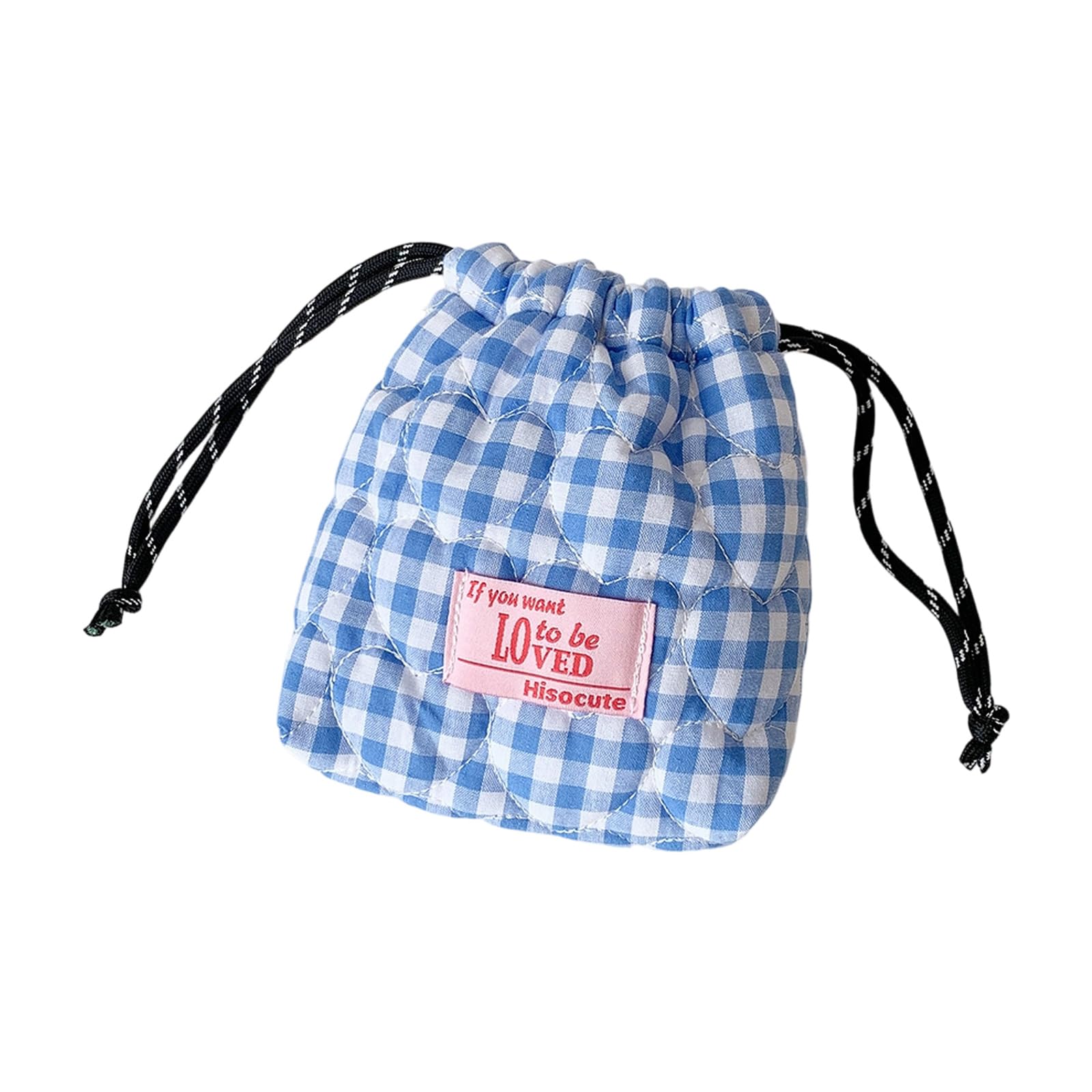 alloneslife Portable Travel Toiletry Bag Cosmetic Organizers Portable Makeup Pouches Quilted Heart Easy Open Heart Pattern Bag