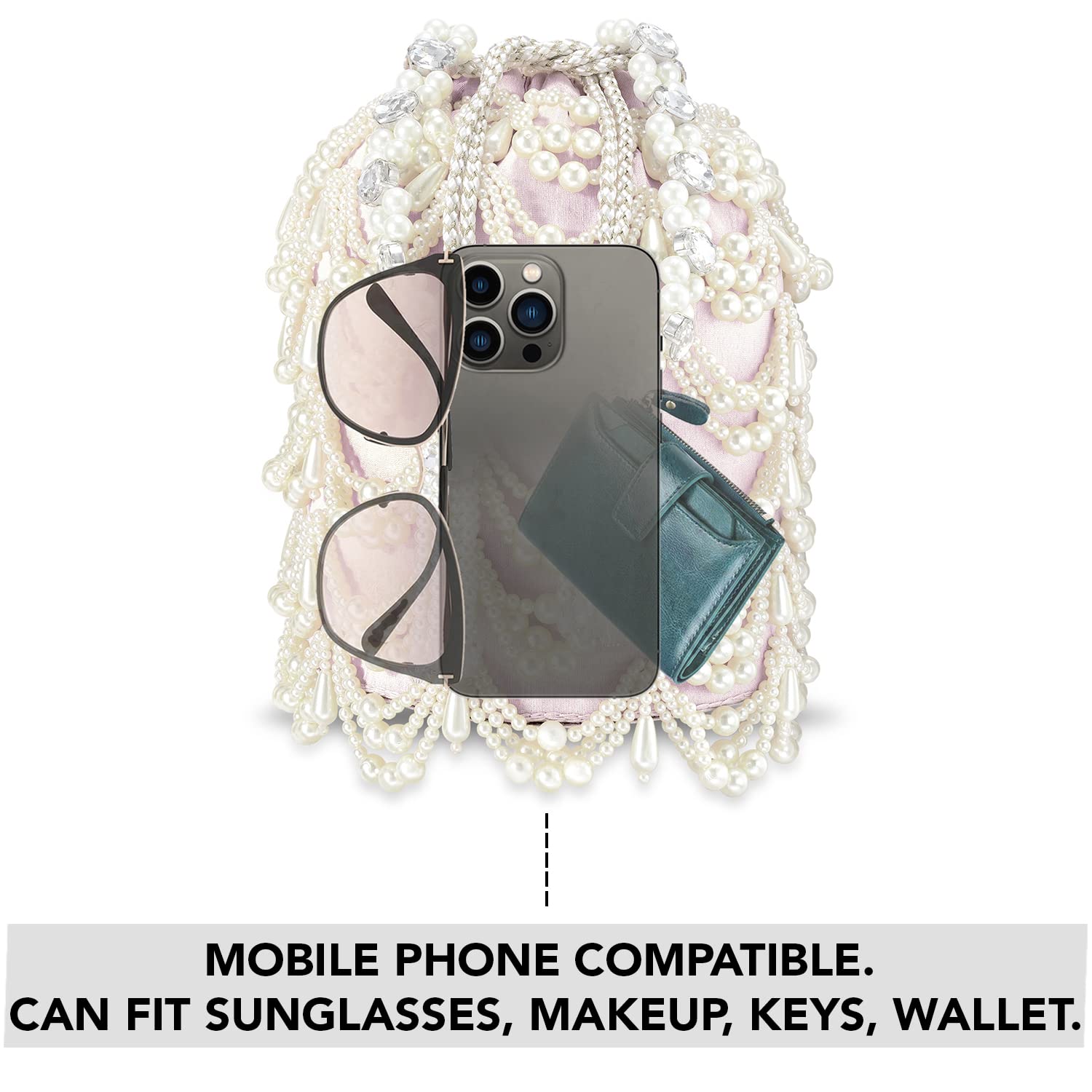 Aheli Potli Bags Gift for Women Evening Bag Clutch Ethnic Bride Purse with Drawstring