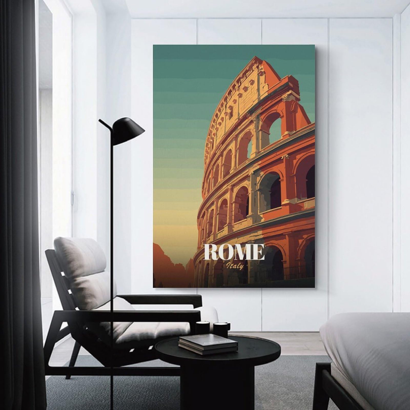 Junmoney Rome Colosseum Italy Travel Hanging Wall Art, 08x12inch(20x30cm), for Bedroom Walls, Guest Spaces Or Lounges, An Easy Wall Refresh for Bedrooms