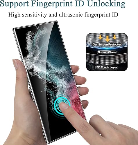 Miniatura 5 de LYWHL - Protector de pantalla para Samsung Galaxy S22 Ultra de 68 pulgadas compatible con fundas paquete de 2 unidades película flexible