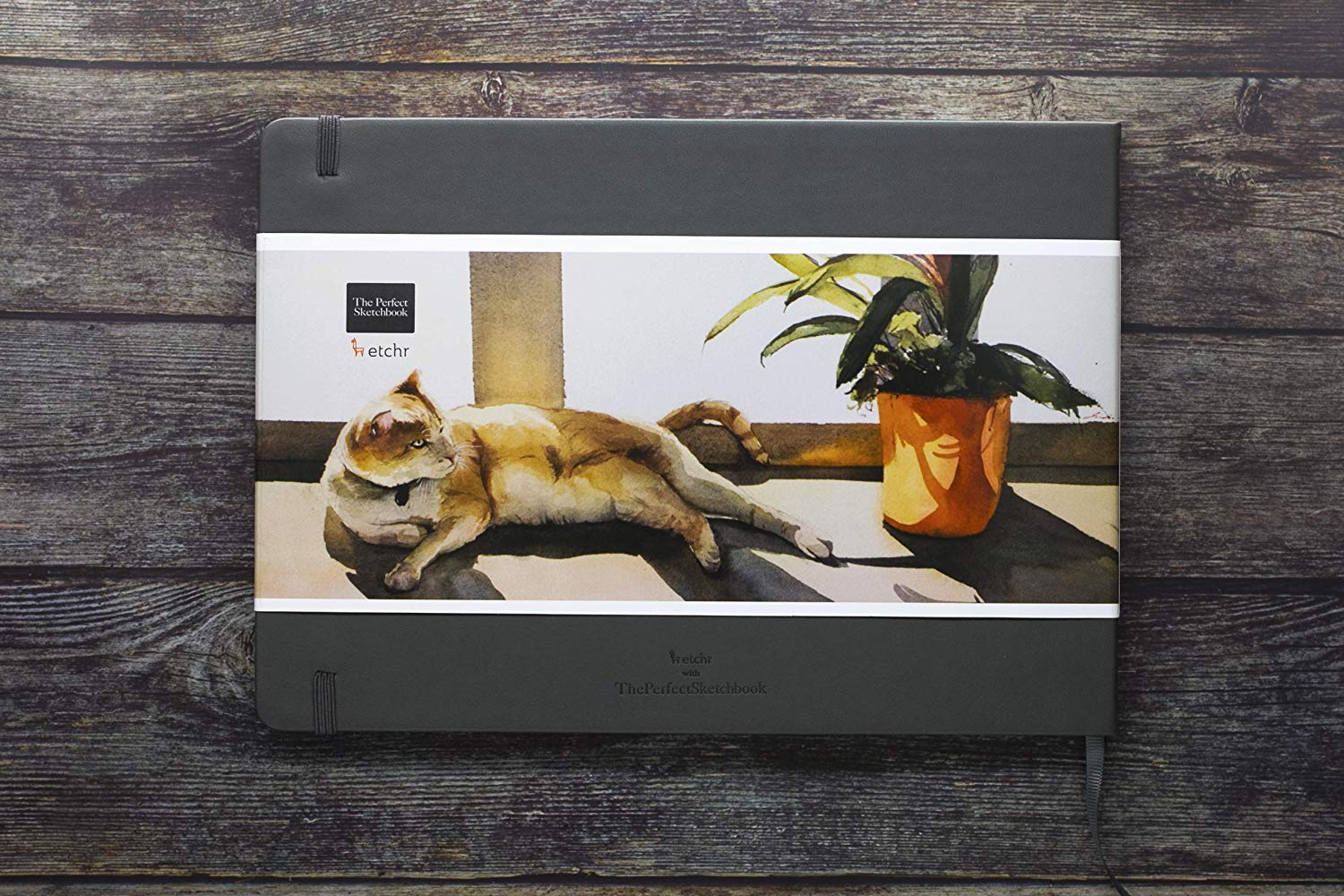 Etchr Perfect Sketchbook - Blocco da disegno formato A4 orizzontale, stampa a freddo, 100% cotone, copertina rigida, 20,3 x 29 cm, con 44 pagine