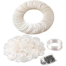 Capis Shells for Crafts,100PCS Round Natural Shells Discs for DIY Decor