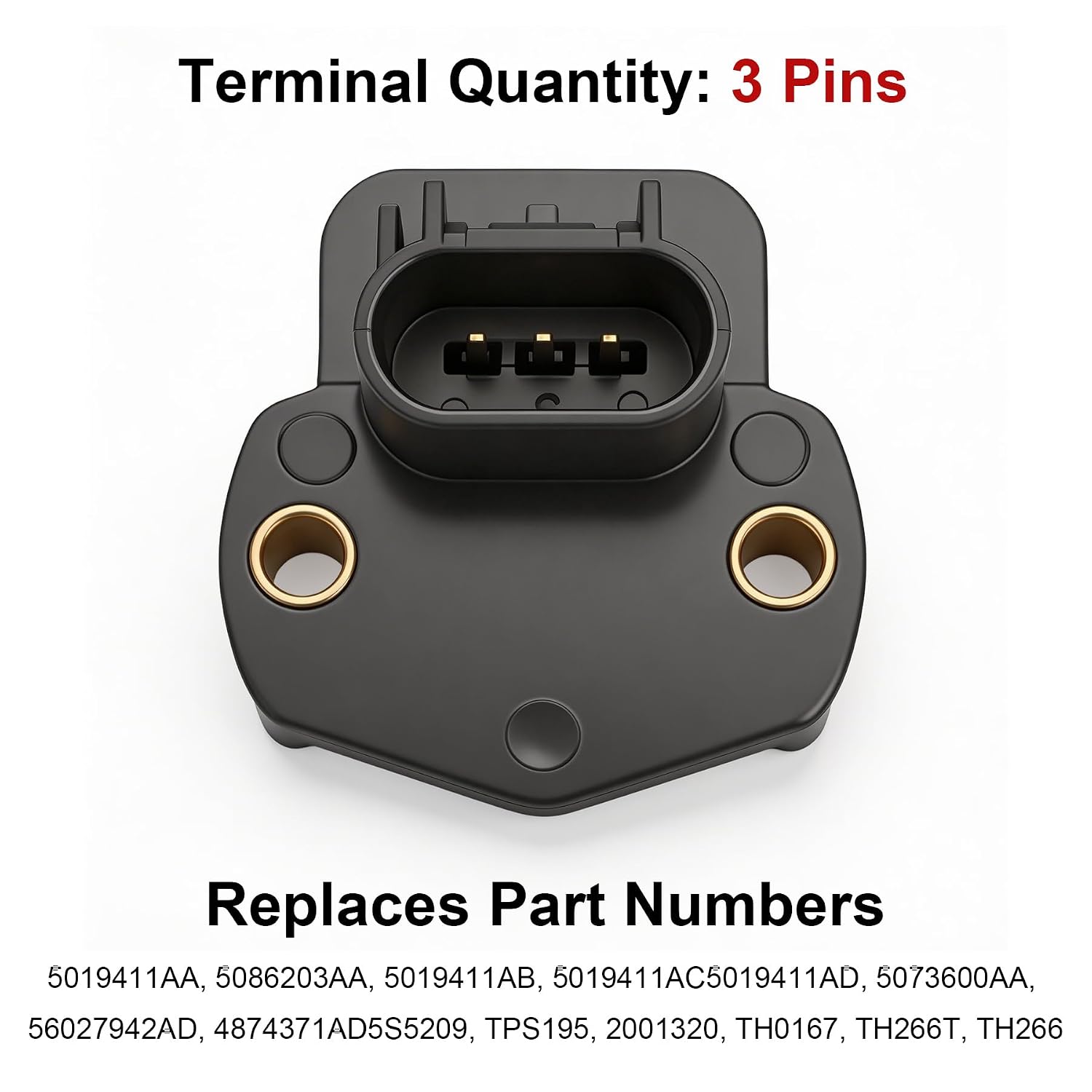 TPS Throttle Position Sensor, Compatible with Dodge Dakota Durango Ram 1500, Jeep Grand Cherokee Commander Liberty Wrangler Mitsubishi Raider, Replace 4874371AD, 5019411AA