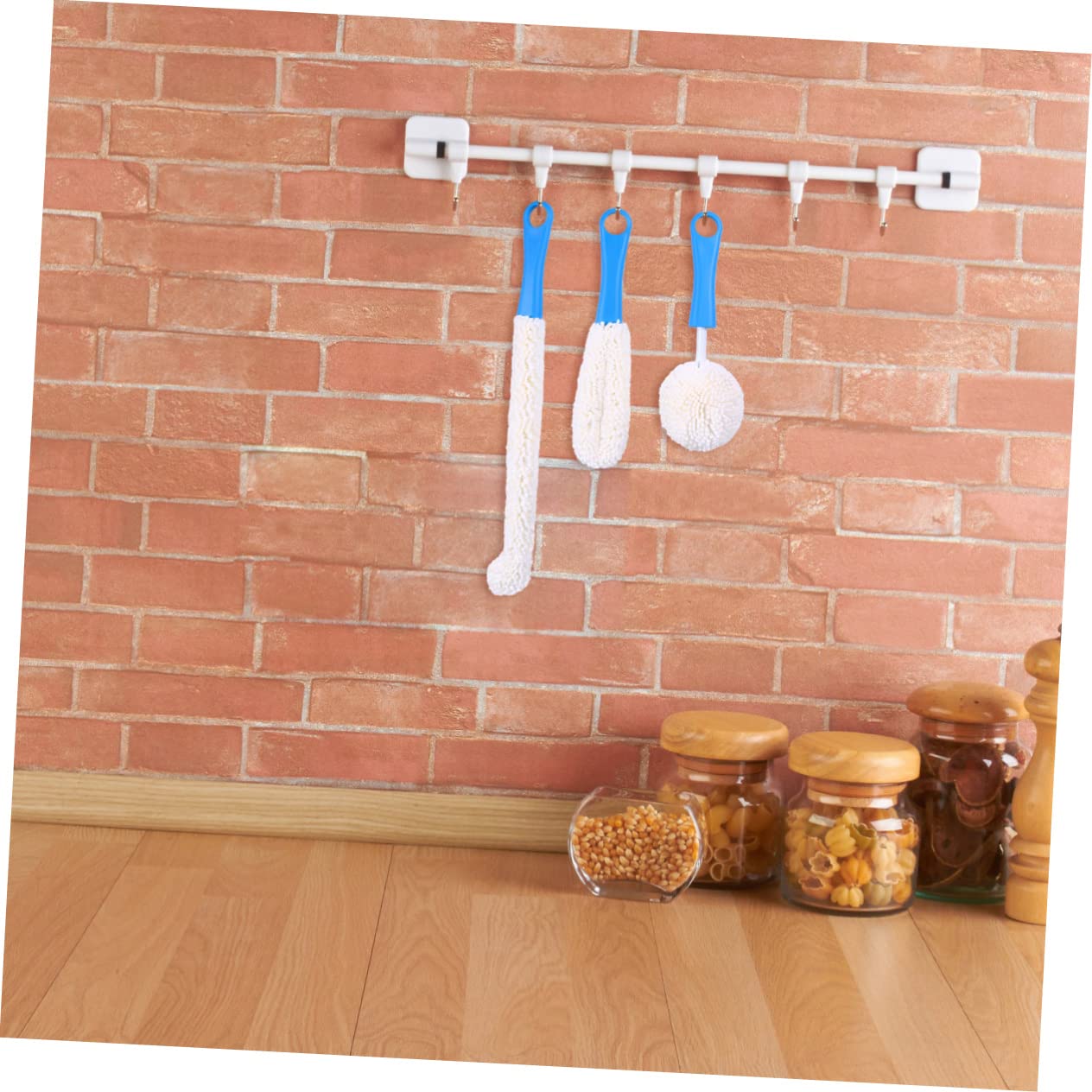 Juego de 6 cepillos flexibles para botellas, herramientas de limpieza de esponja flexible para botellas de cocina, espumas y grietas de difícil acceso, ideal para una limpieza fácil y eficiente