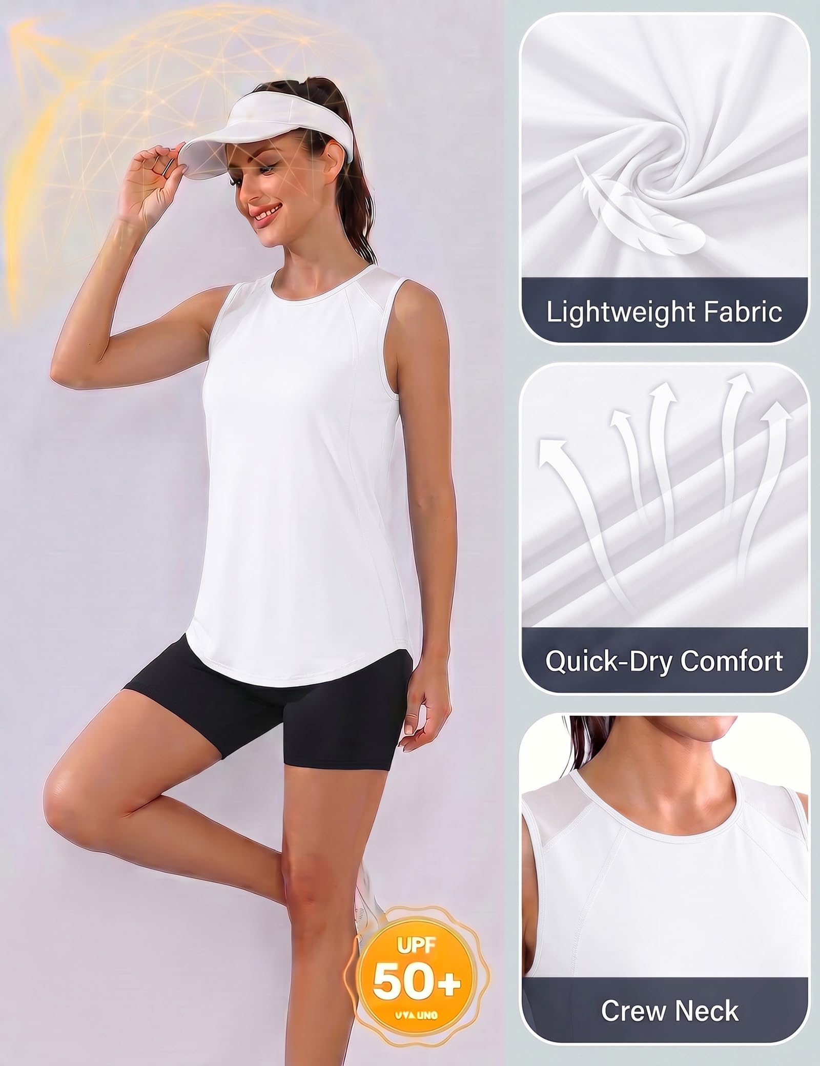 Gyabnw Camiseta sin Mangas Deportivo Tirantes Mujer Ligera y Transpirable para Deporte Adecuado para Yoga Gimnasio Correr y Otros Deportes