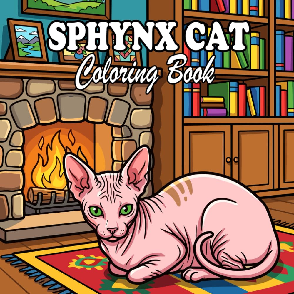 Sphynx Cat Coloring Book: Cozy & Cute Hairless Cat Scenes for Kids and Adults