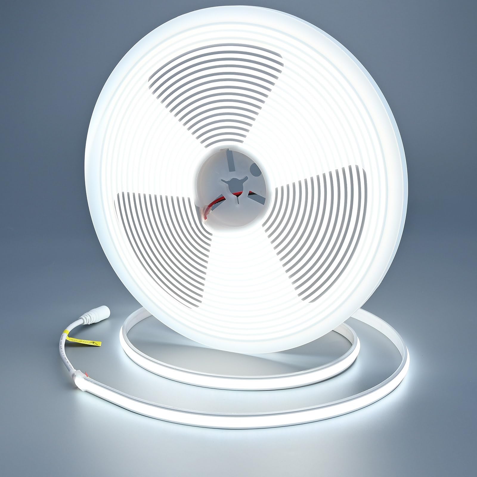 GOMING Taśma LED COB Neon 24V 10M Chłodna Biel 6000K IP67 Wodoodporny CRI 93+ 312LED/M 11W/M 6300lm Jednolite Światło Elastyczny Samoprzylepna Paski LED dla DIY Dekoracja Domu(Zasilacz nie Dołączony) | CRI 93+ 6300lm 11W/M Jednolity blask Elastyczna samop
