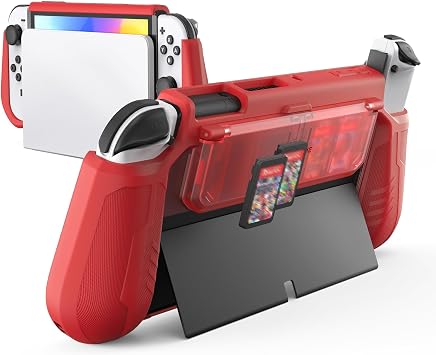 KIWIHOME Dockable Protective Case for Switch OLED, with Flip Game Storage