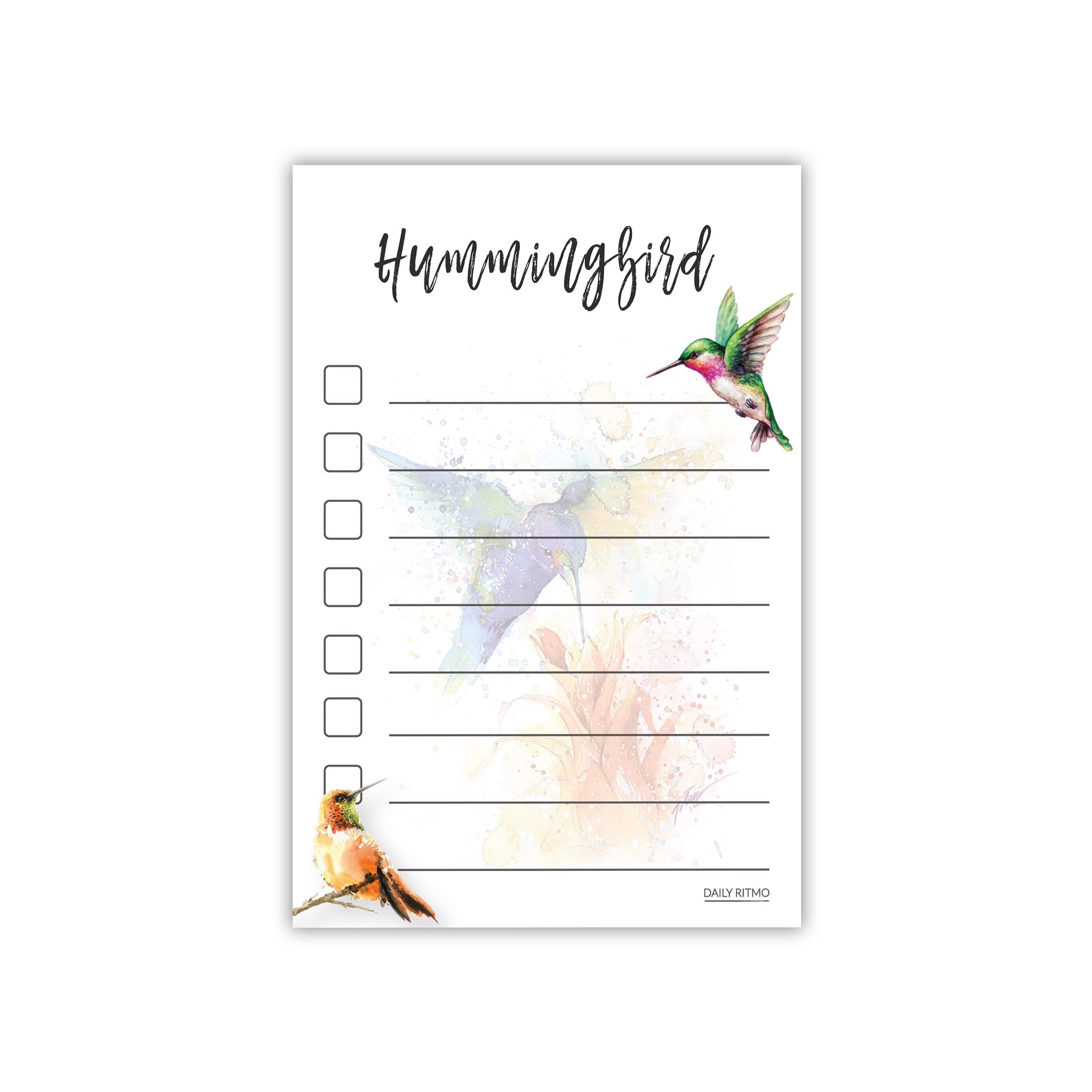 Hummingbird Sticky Notes to Do List | Hummingbird Themed Gift for Women | Bird Watcher Lover Birthday Hummingbirds Gifts | Notepad 4x6 50 Pages Made in USA