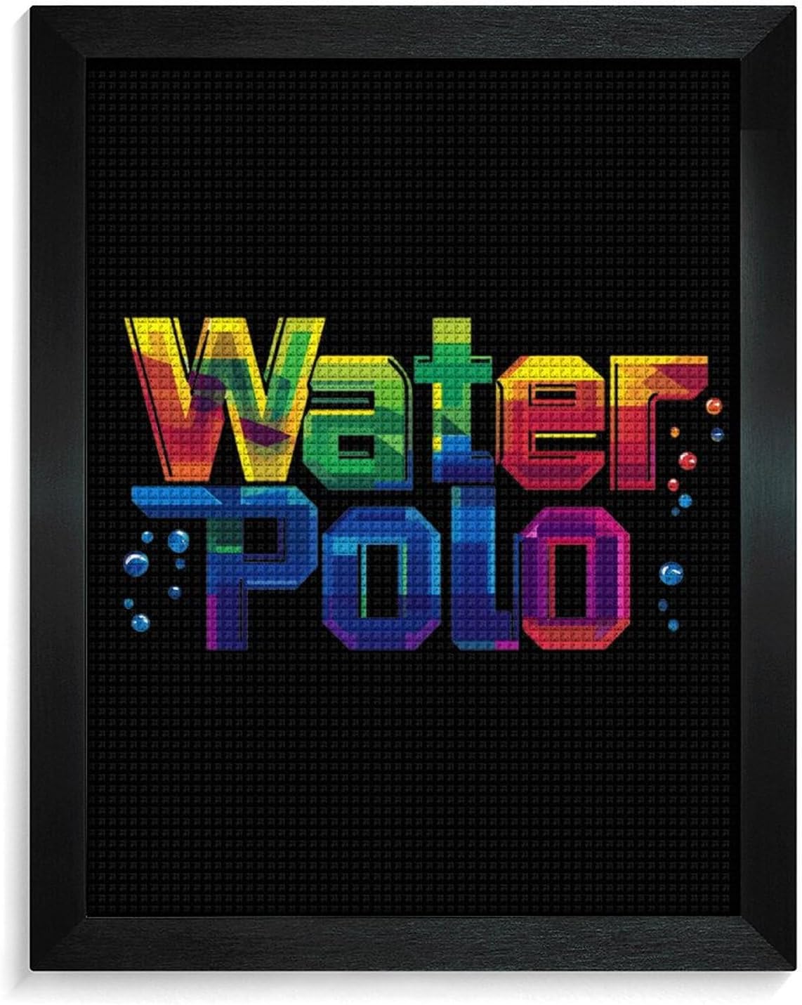 Colorful Water Polo Diamond 5D Painting Kits with Frame DIY Full Round Drill Gem Art Crafts for Home Wall Decor 16 X 20in Blackwood 40 * 50cm