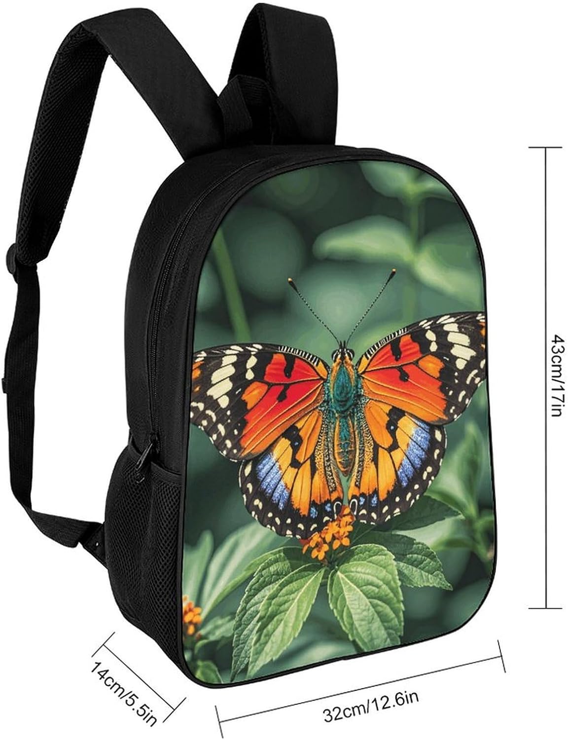 Colorful Butterfly Bookbags 17 Inch Aesthetic Laptop Bagpack Casual Travel Laptop Backpack Unisex Aesthetic Daypack for College Work Travel image 2