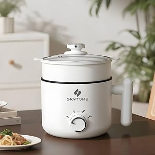SKYTONE Multipurpose Electric Kettle With Ceramic Coating 2L | Non-Stick Hotpot Cooker For Boil, Steam, Fry, Saute | Multi...