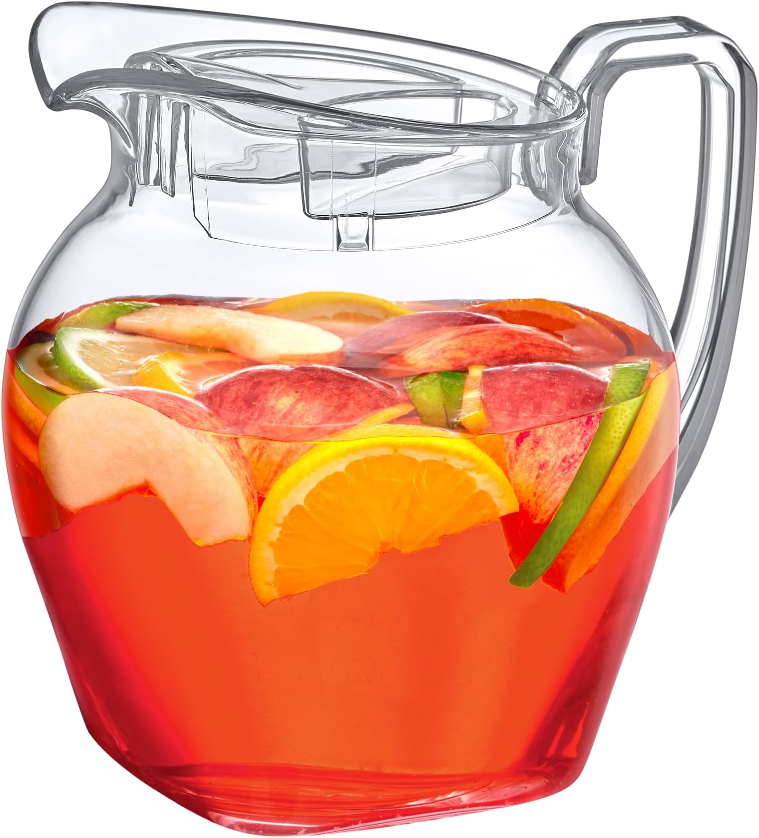 Amazing Abby - Vively Grand - Plastic Pitcher (96 oz, 3 Quart), Clear Water Pitcher with Lid, Fridge Jug, BPA-Free, Shatter-Proof, Great for Iced Tea, Sangria, Lemonade, Juice, Milk, and More