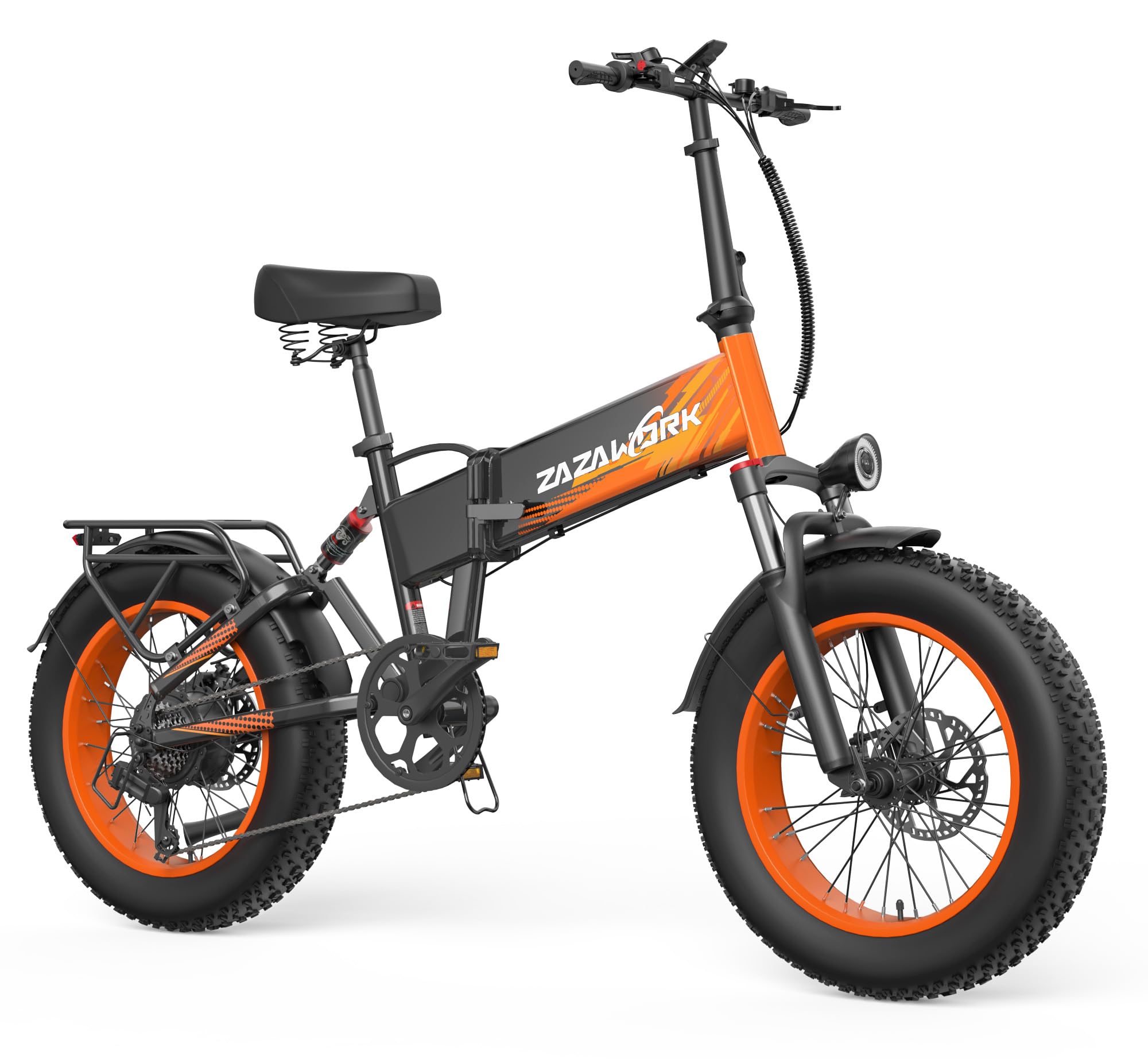 Bici Elettrica Pieghevole 20" Fat Tire, Bicicletta Elettrica 48V 20Ah Batteria fino a 120 km 250W,60 Nm,7 Velocità per Uomo Donna Freni Idraulici Doppia Sospensione per Ogni Terreno