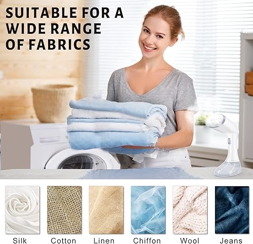 Miniatura 4 de Vaporizador para ropa, vaporizador de ropa de mano con cepillo para planchar, vaporizador de ropa de 1350 W de potencia fuerte con tanque de 12.8 fl