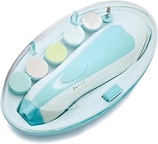 مبرد أظافر كهربائي للأطفال مقص أصابع القدم أداة للعناية بأظافر الطفل مجموعة إكسسوارات العناية بالطفل من 🎁 الاسراء ازرق