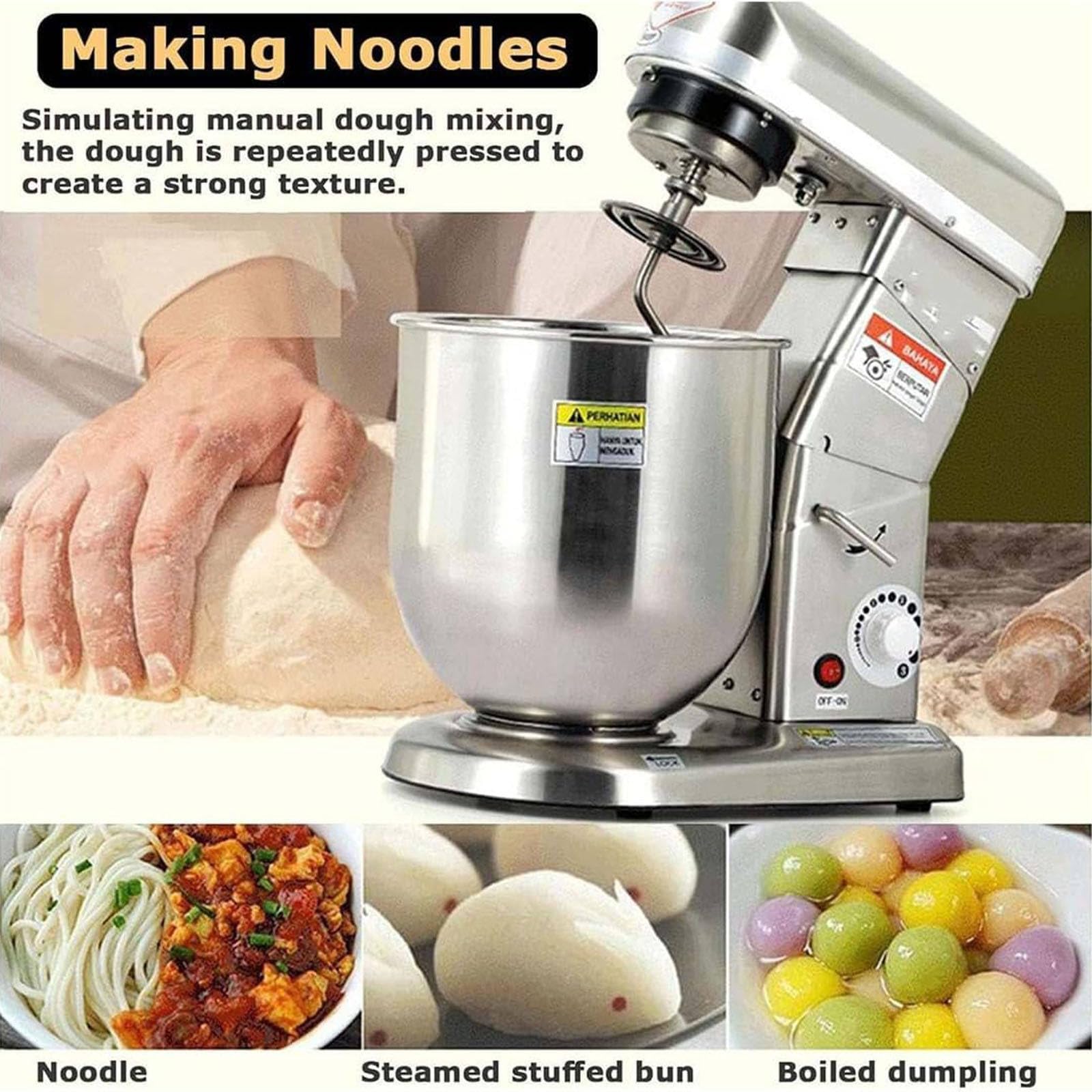 Robot da Cucina Multifunzione,Impastatrice a Spirale per Pane e Pizza, Accessori per Fruste Elettriche,per Sbattere Uova e Montare Panna,Crea Torte e Dolci Perfetti 10L