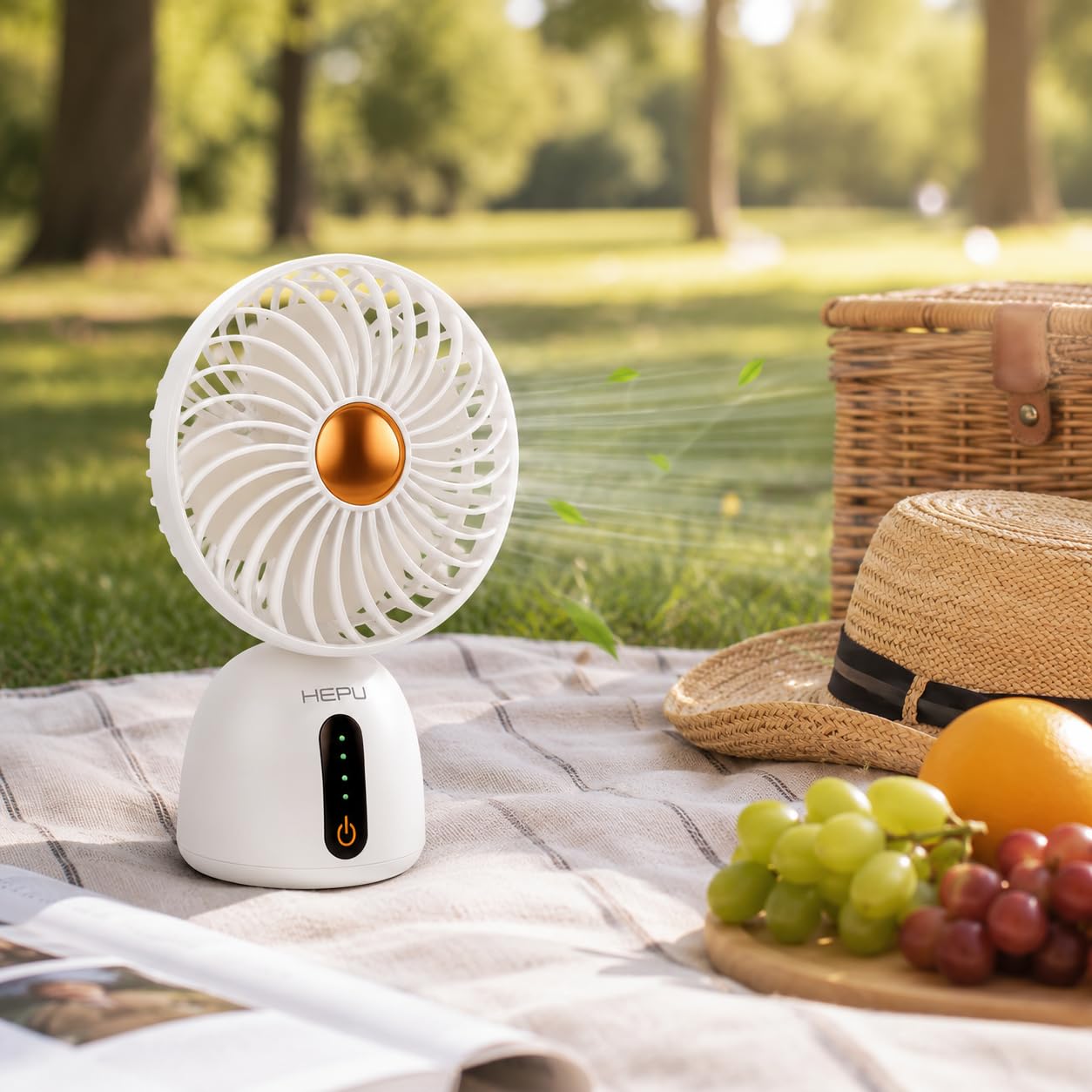 HEPU HP-F07 USB Şarjlı Sessiz Masaüstü Mini Fan 360° Ayarlanabilir Gövde Vantilatör