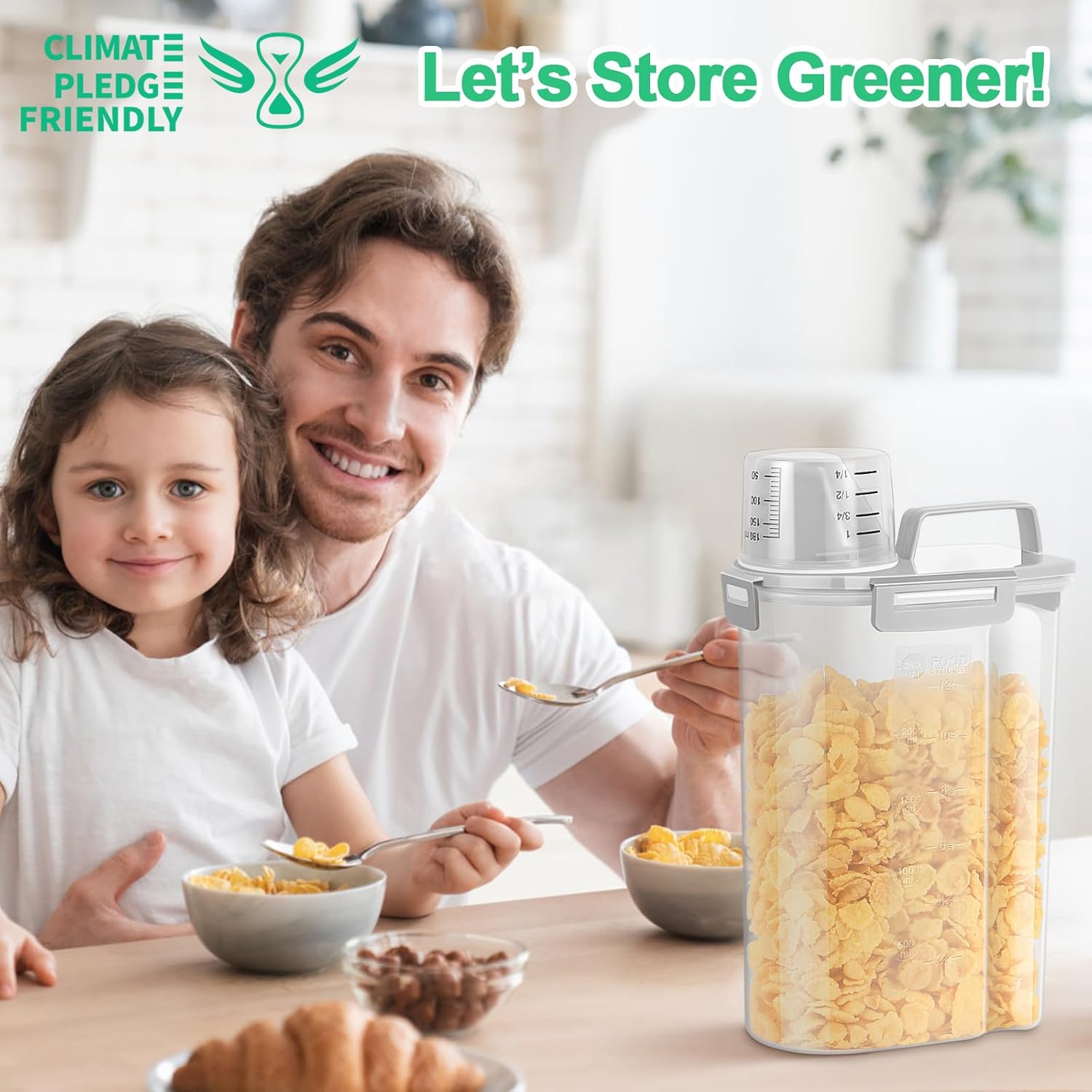 TBMax Rice Storage Container 3 to 5 Lbs - Small Pet Dog Cat Food Container Dispenser with Easy Pouring Spout & Cup, Portable Cereal Container for Small Spaces, Travel, or Daily Use - Image 3