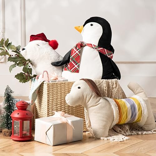 Miniatura 4 de Phantoscope Almohada de oso polar decoración de Navidad bonita piel sintética decorativa esponjosa con forma de animal para sala de estar sofá 157 x