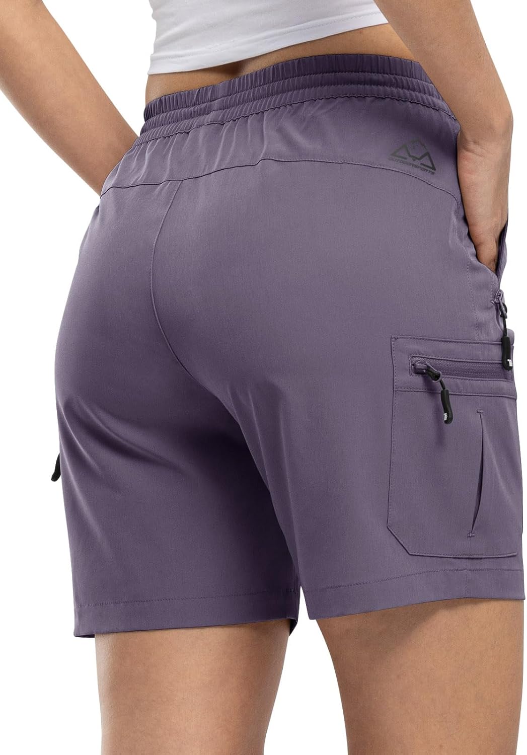 TBMPOY Women's Hiking Cargo Shorts Lightweight Quick Dry Athletic Summer Shorts Golf Travel Camping with Zipper Pockets - Image 2