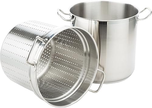 Miniatura 6 de Juego de 3 piezas de cocina de aluminio para pasta de 20 cuartos - Olla multiusos para pasta con tapa de colador, utensilios de cocina para