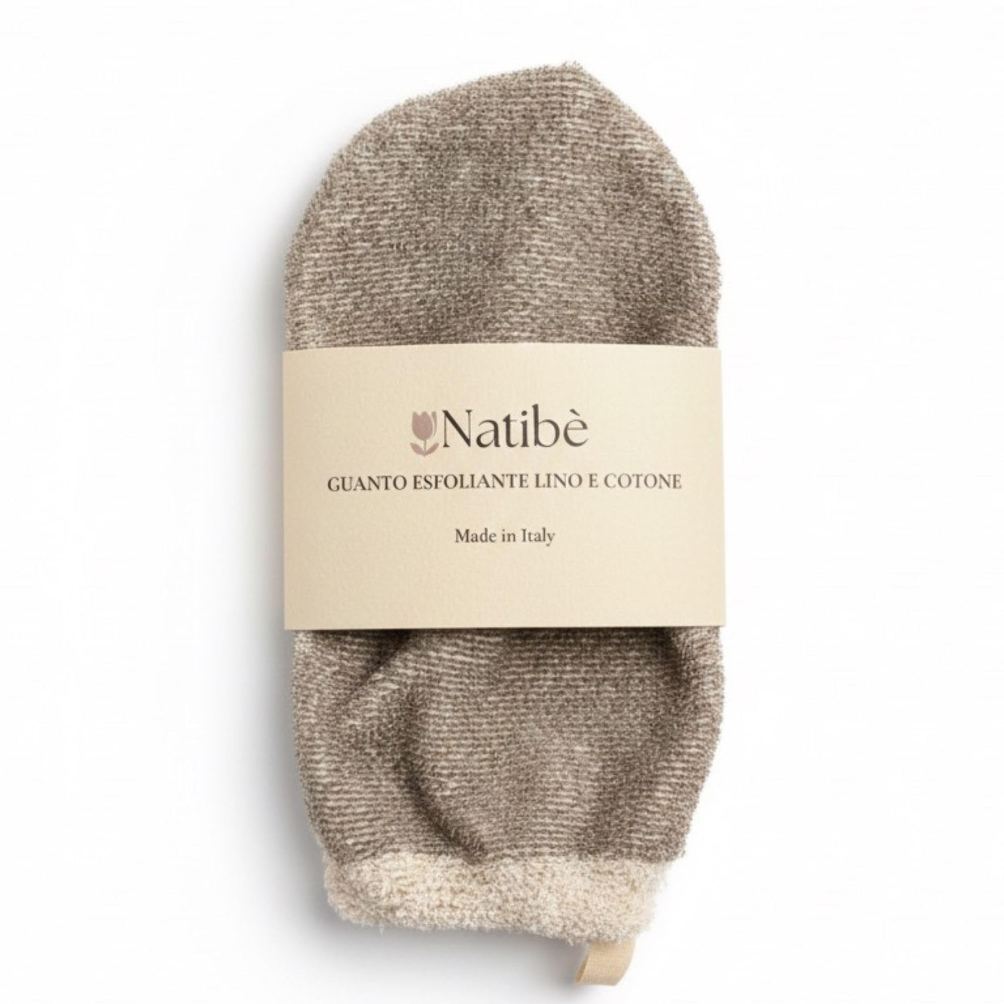 Guanto esfoliante corpo lino e cotone - Made in Italy - Natibè