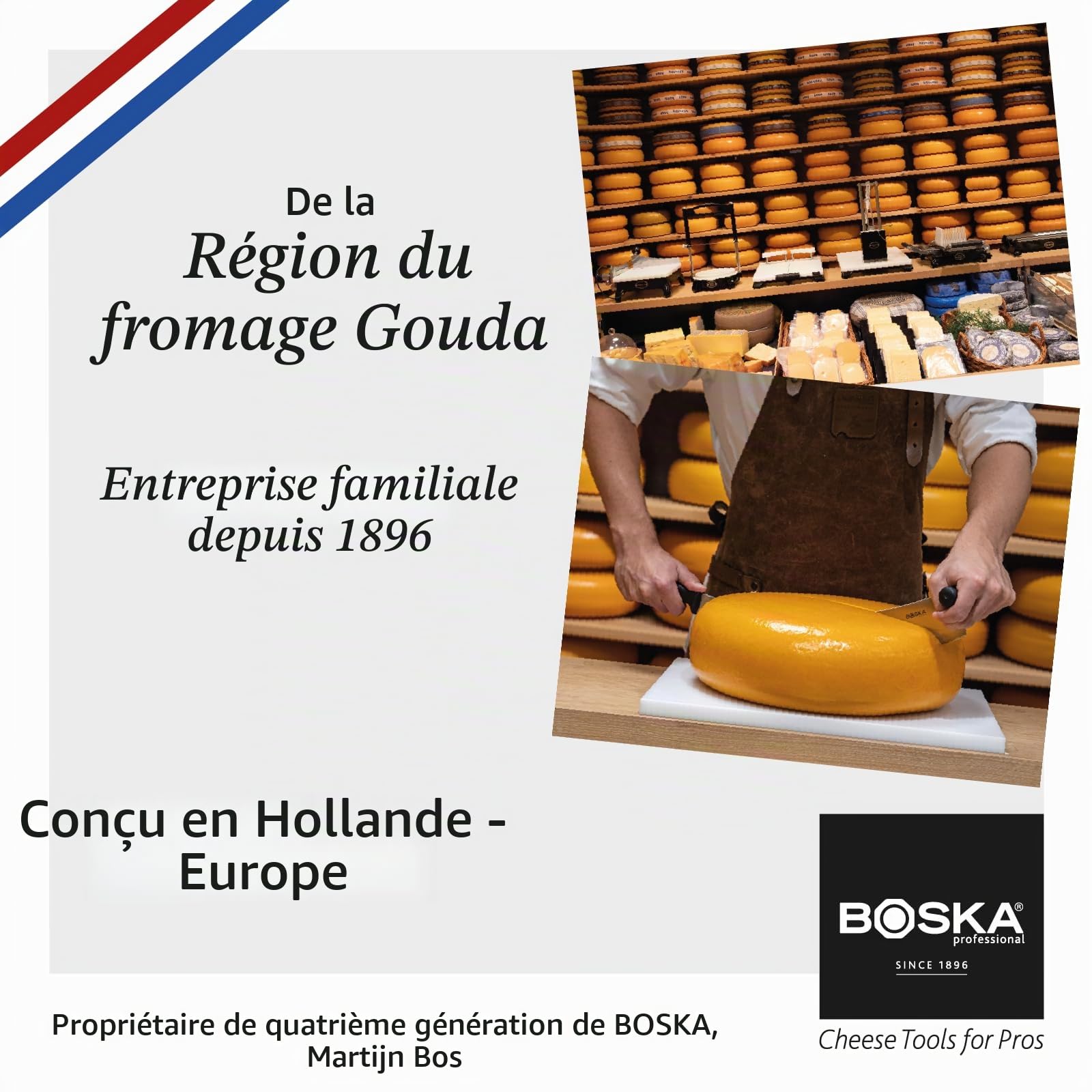 BOSKA Couteau à raclette PRO – Acier inoxydable – Spatule – Bord dentelé – Raclette – Outil de service et de découpe pour fromage ou couteau à pain – Petit couteau de cuisine durable