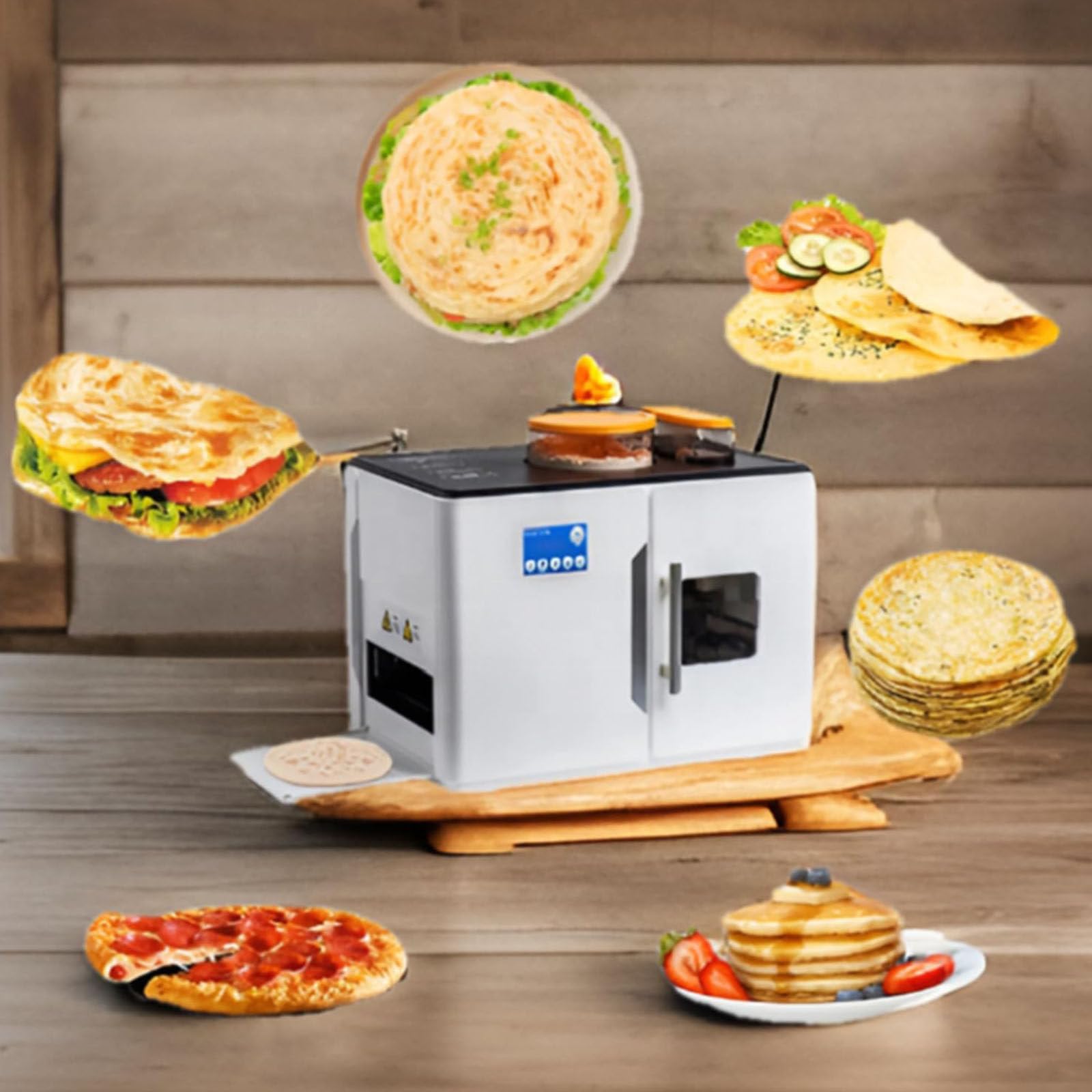 Máquina para Hacer Roti Completamente Automática,Chapati, Tortilla, Panqueque,Pan Plano,Una Tecla para Hacer 8 Piezas por Vez para India, Roti,Chapati, Tortilla De Harina
