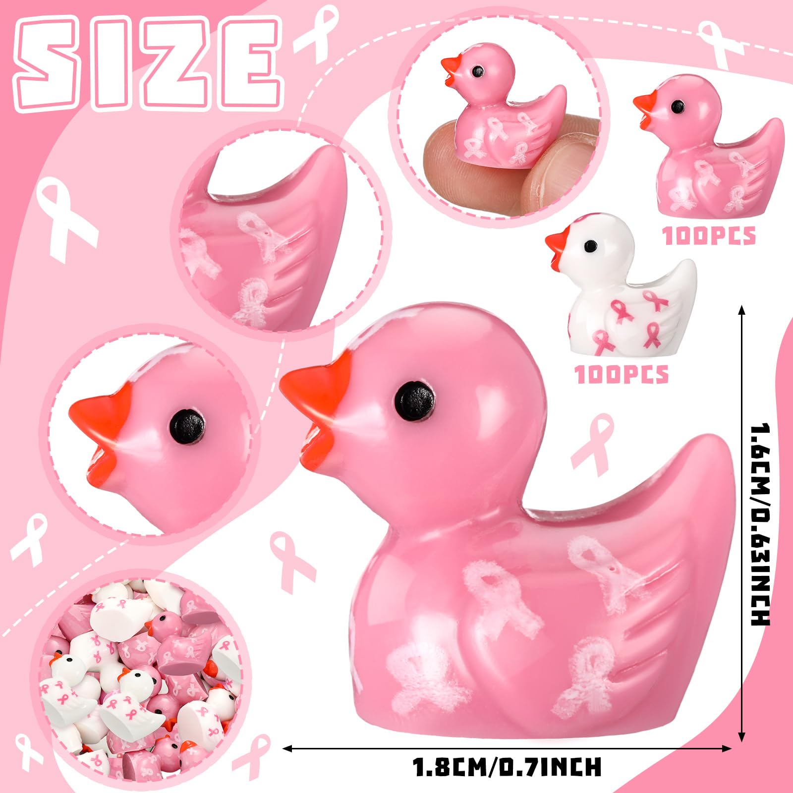 Highland Cow Rubber Duck Zhanmai Pink Ribbon Rubber Duck Breast Cancer ...