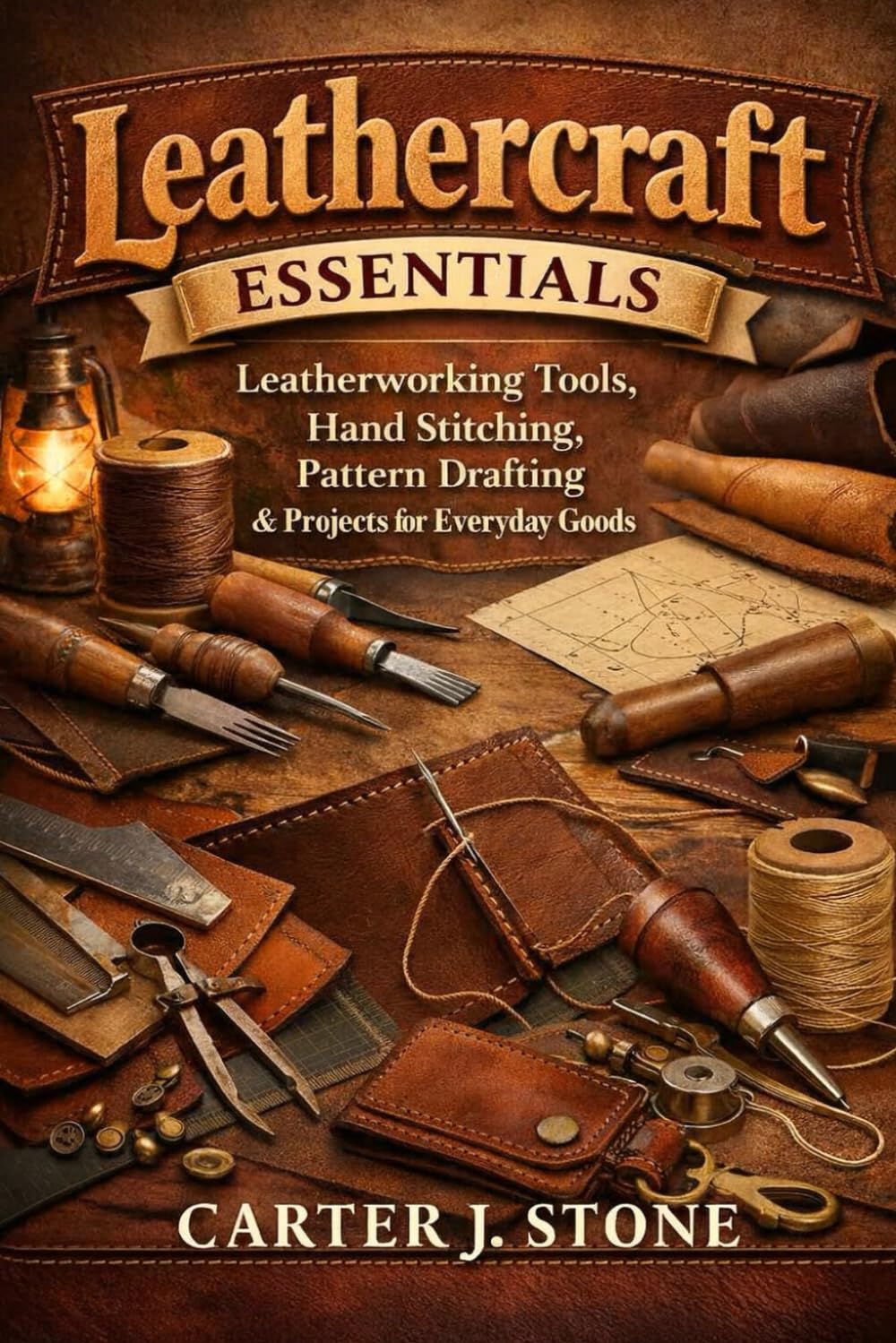 Leathercraft Essentials: Leatherworking Tools, Hand Stitching, Pattern Drafting & Projects for Everyday Goods