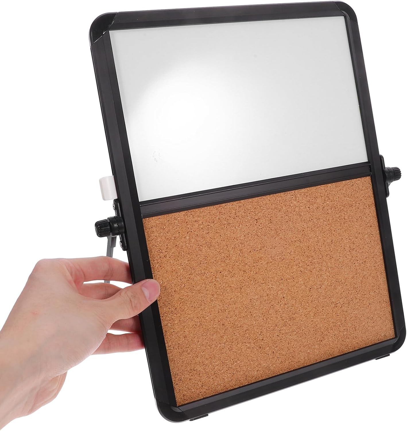 ARTIBETTER Desktop Cork Board with Whiteboard Dual-Function Message Display for Office and Study Reusable Bulletin Board for Notes Memos and Calendars Modern Design for Workspace Organization