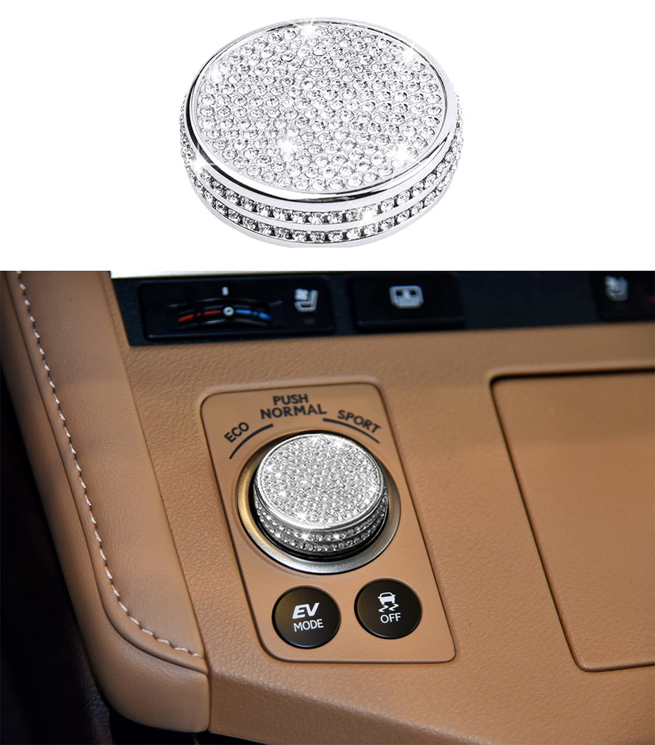 Driving Mode Select Switch Speed ECO Push Normal Sport Knob Decals Stickers Covers Compatible with Lexus ES:2014-2018, GS:2014-202O