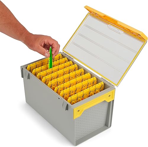 Miniatura 196 de Plano Edge 3700 - Caja de almacenamiento vertical de cebo y cebo espía, gris y amarillo, soporta hasta 52 cebos verticales, caja organizadora