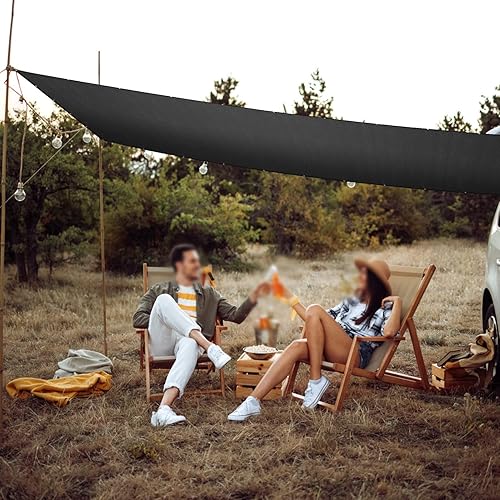 Miniatura 7 de SPORTYOUTH Tela para sombra 50% - 60% negro, 6 x 50 pies, lona de malla con ojales, resistente a los rayos UV, toldo para jardín, pérgola,