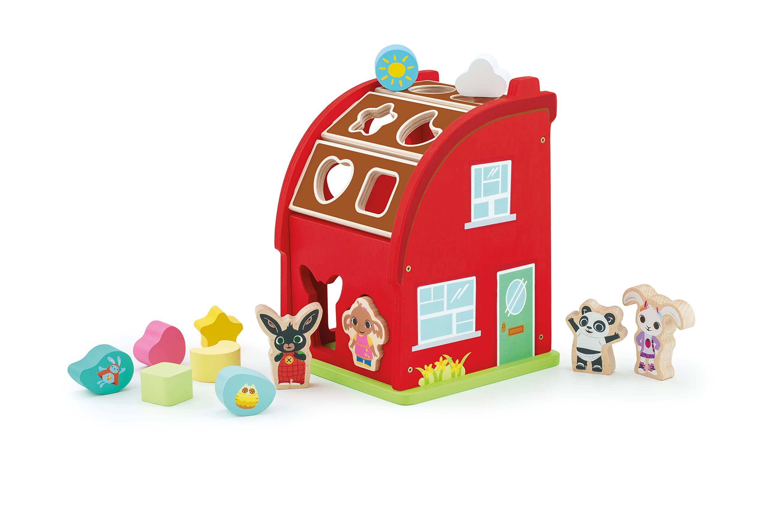Trudi Sevi Shapes Interlocking House of Bing (12 Pieces) by Wooden Games Puzzle Bing - Christmas and Birthday Gift for Children | 18 x 18 x 25 cm | Bing Collection | Model TUE67000