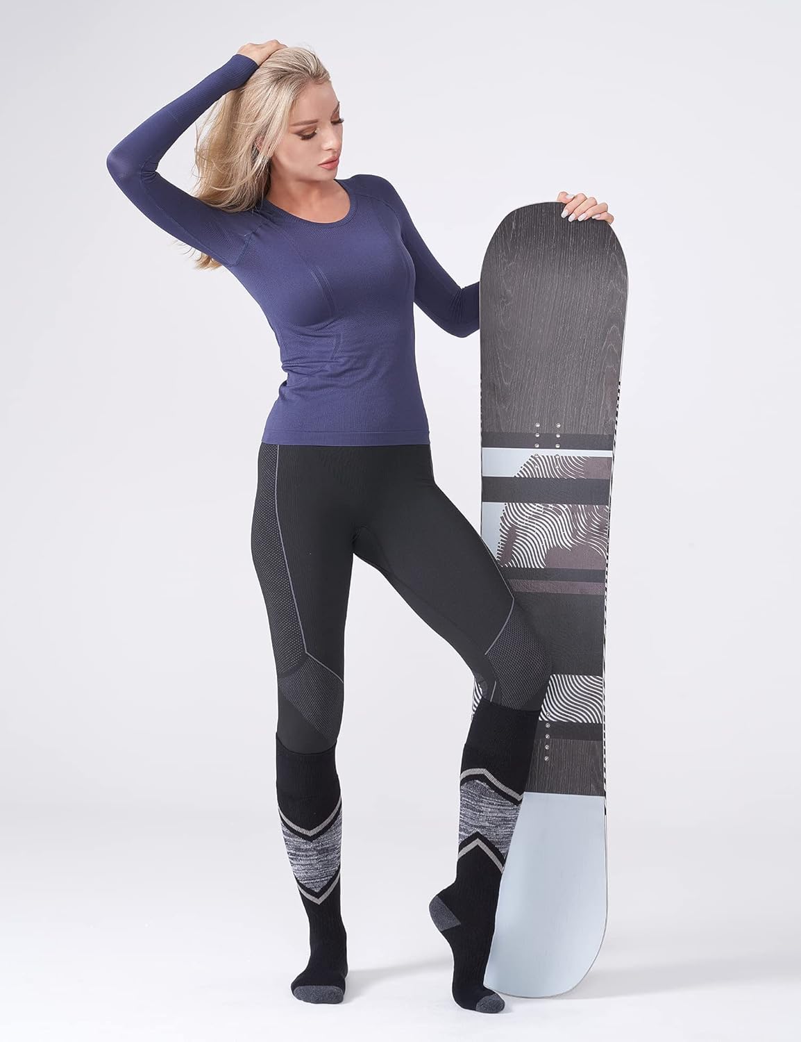 FITRELL 2/3 Pack Merino Wool Ski Socks for Snowboarding, Full Cushioned Winter Thermal Knee-high Warm Socks for Men and Women - Image 5