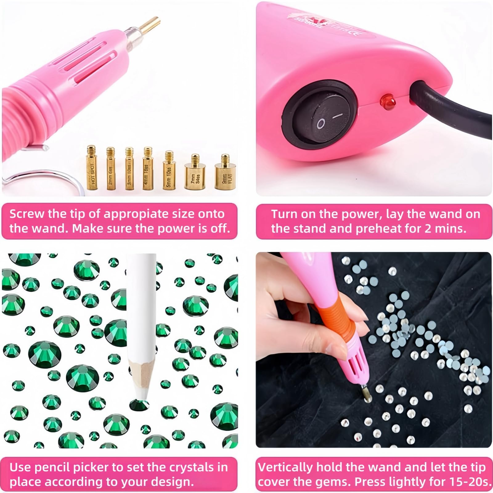 Kit Applicatore Strass Termoadesivi - Con Cristalli E Accessori - Foto 3