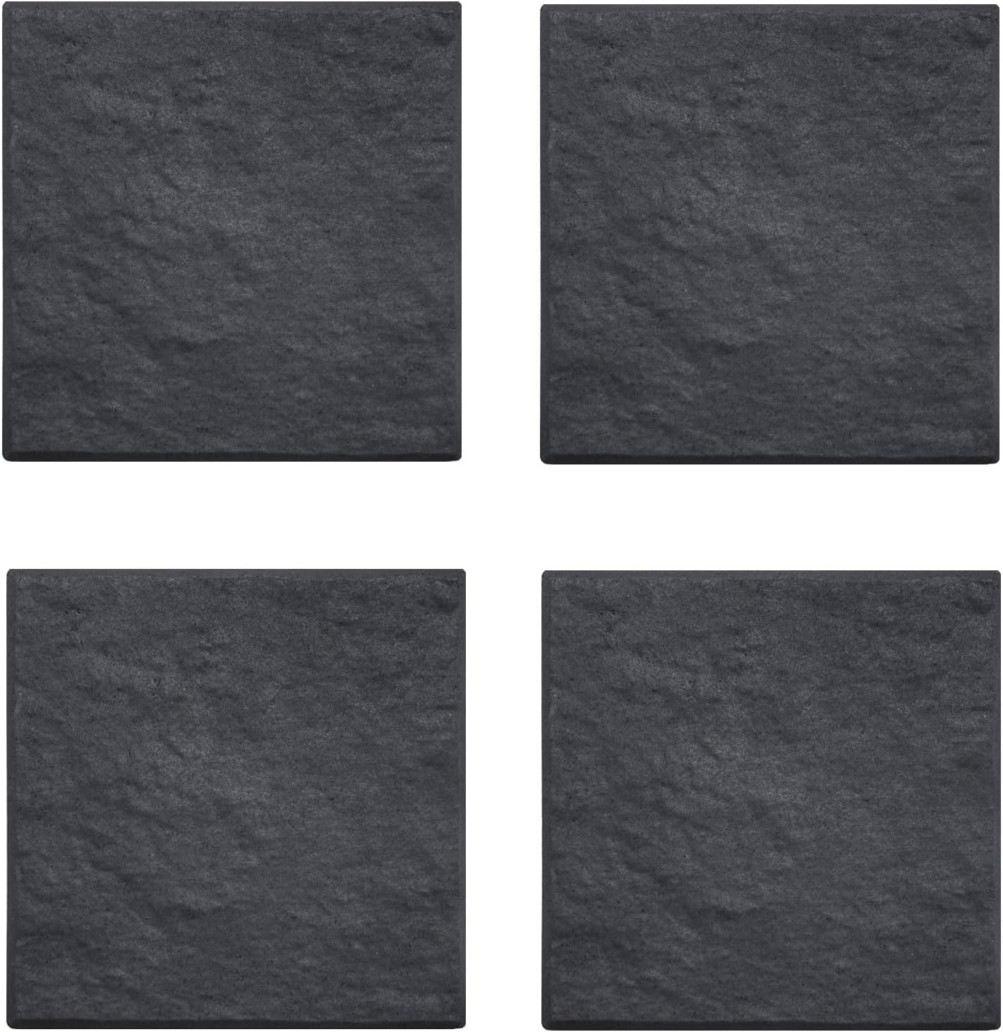 Black Marble Effect Square Stomping Stone- Set of 10 Slates, Set of 4 Slates and Only 1 Slate| Home Garden Walkway Stomp Stepping Stone Tiles Slate Paving - Hard Wearing