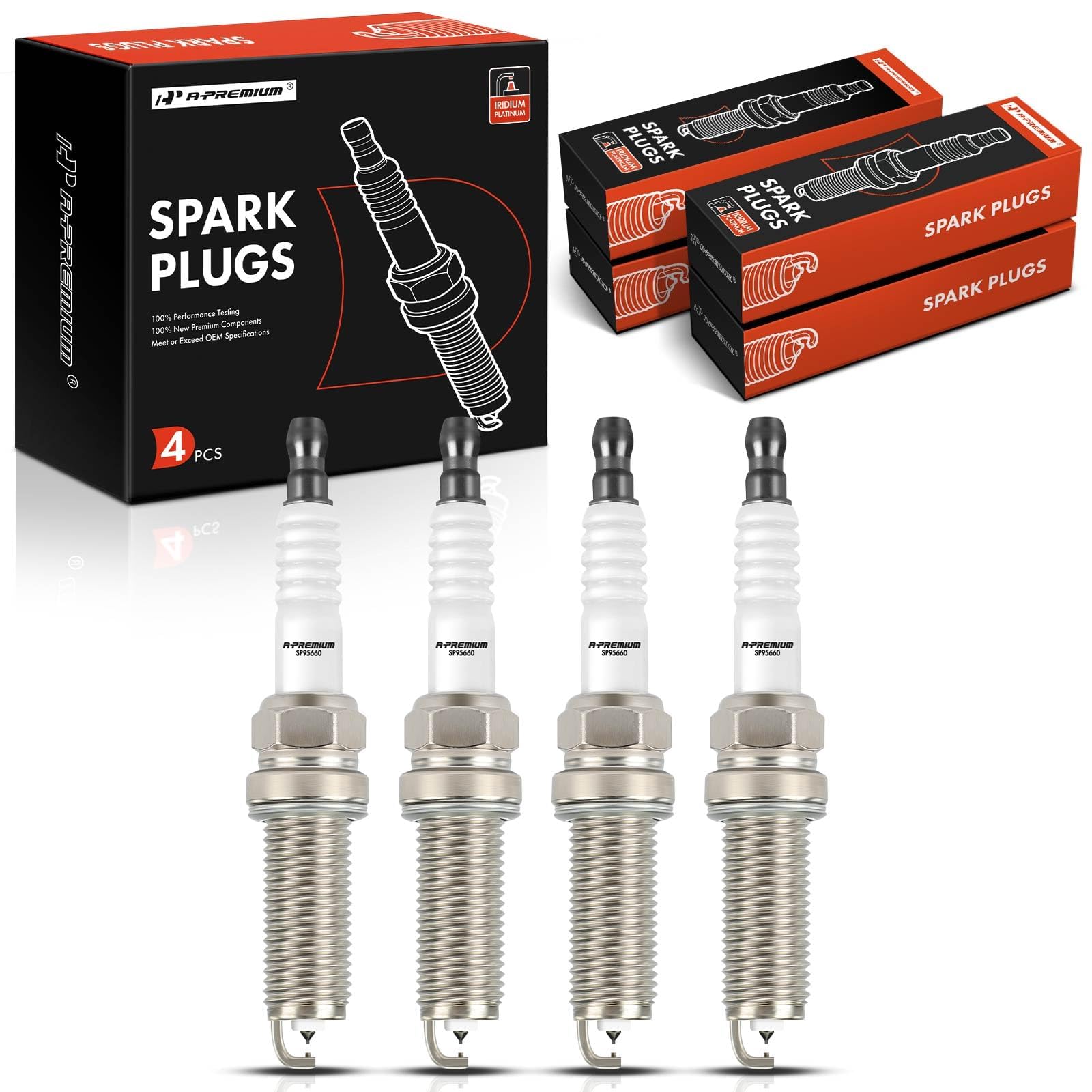 A-Premium Iridium Platinum Spark Plugs Compatible with Honda CR-V CRV 2017-2020, Civic 2017-2020, 1.5L, Pack of 4