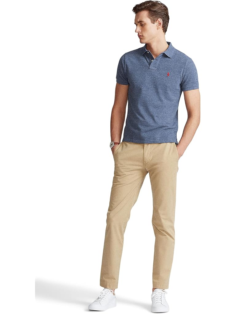 Blue Polo Ralph Lauren Custom Slim Fit Mesh Polo