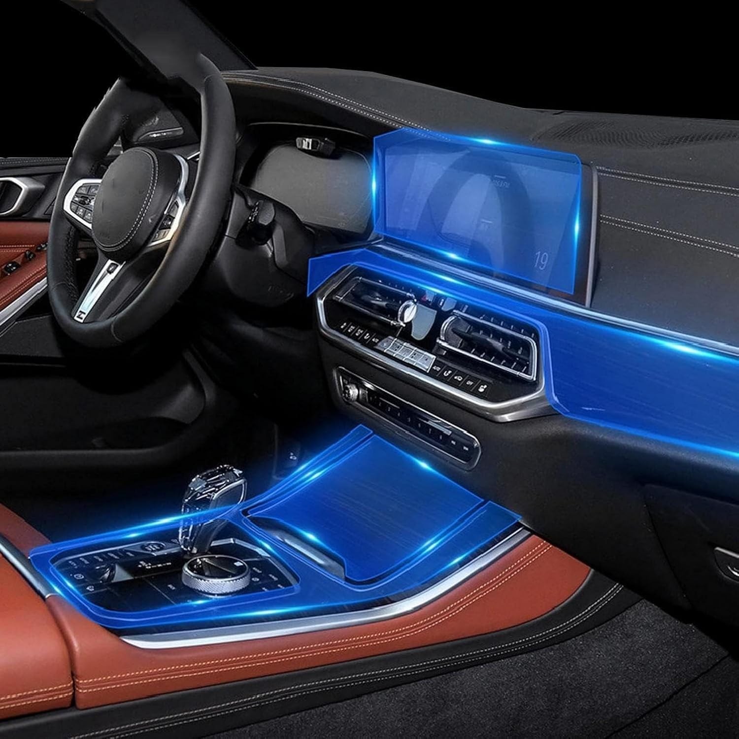 Film en TPU pour console centrale de BMW X5 protégez votre intérieur des clés